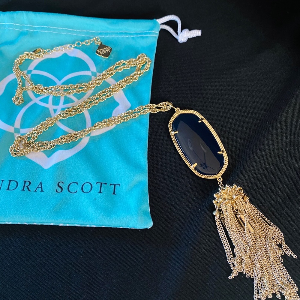 Kendra Scott Rayne Necklace In Navy Cat's Eye